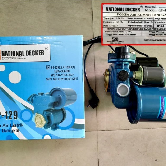 [Ori] Mesin Pompa Air Pendorong Otomatis National Decker Gp 129 Limited