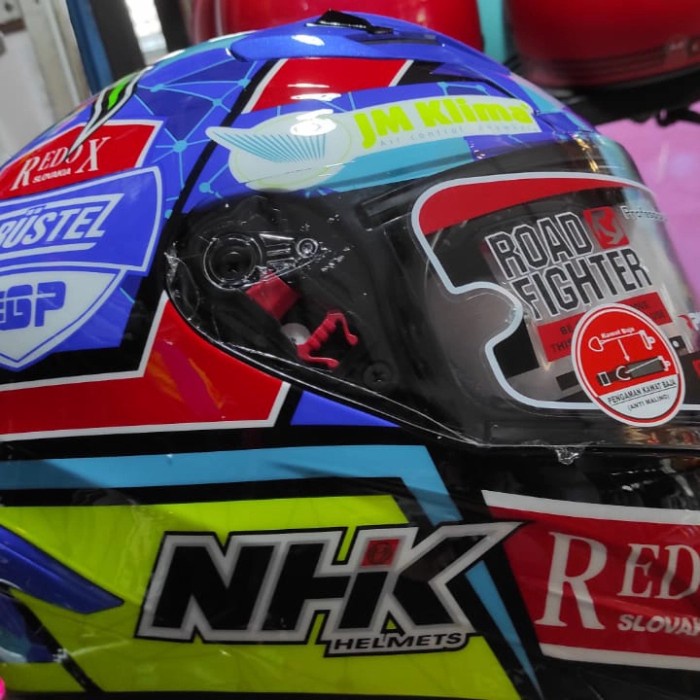 ✨Termurah Helm Nhk X9 Full Face Motif New Pink Lis Abu Dan Biru Lis Hijau Limited
