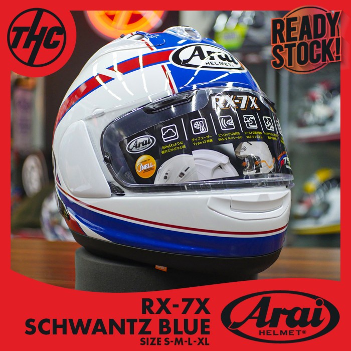 ✨Termurah Arai Helmet Rx-7X Kevin Schwantz Blue Terbaru