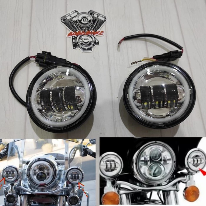 ✨Sale Daymaker 4.5 Inch Ring Drl Chrome Harley Daymaker 4.5 Motor Custom Terbaru
