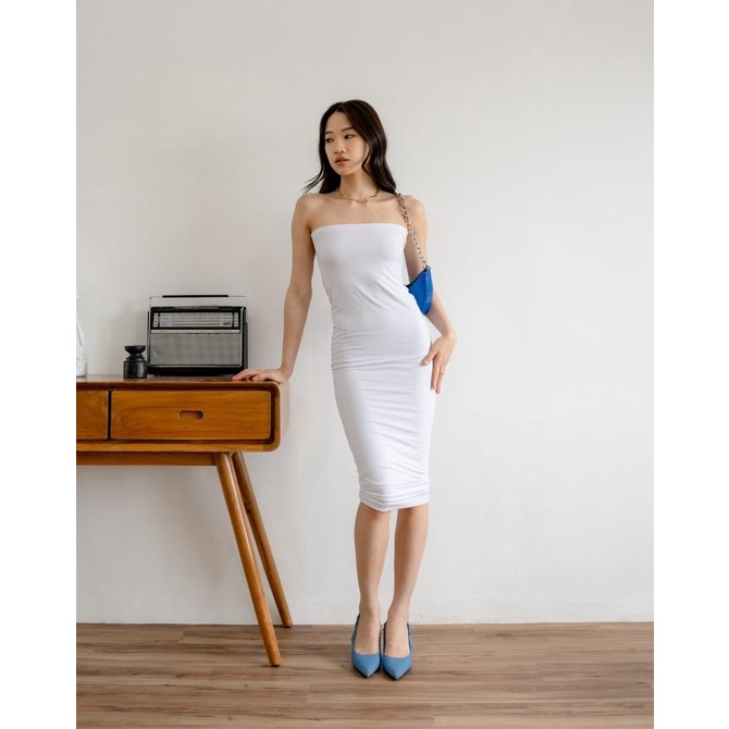 NZINGA BELINDA tube bodycon dress midi dress wanita