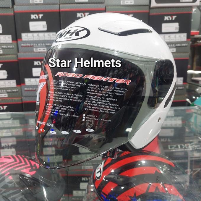 Helm NHK R1 Solid Single Visor Star White