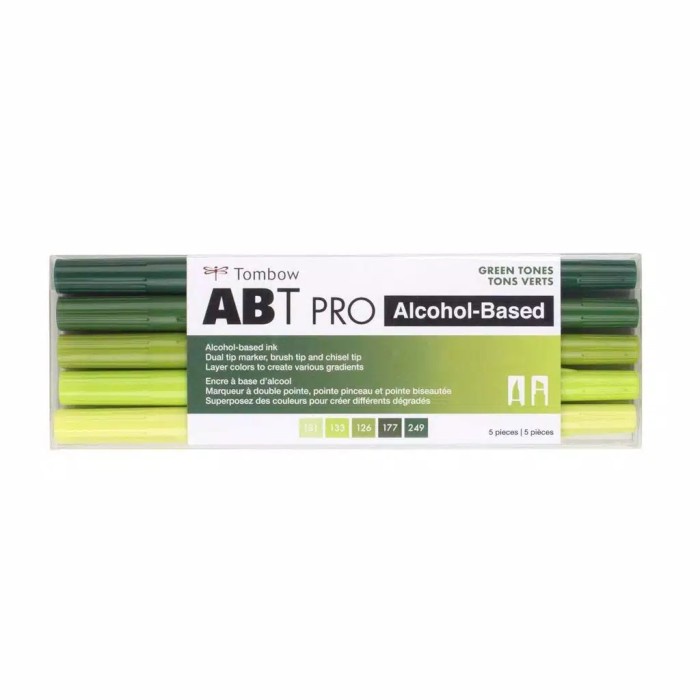 

Gaya Tombow Abt Pro Dual Brush Set 5 Alcohol Base-Art Markers