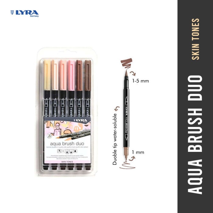 

Gaya Lyra Brush Pen / Aqua Brush Duo Set 6 Skin Tones #6521062