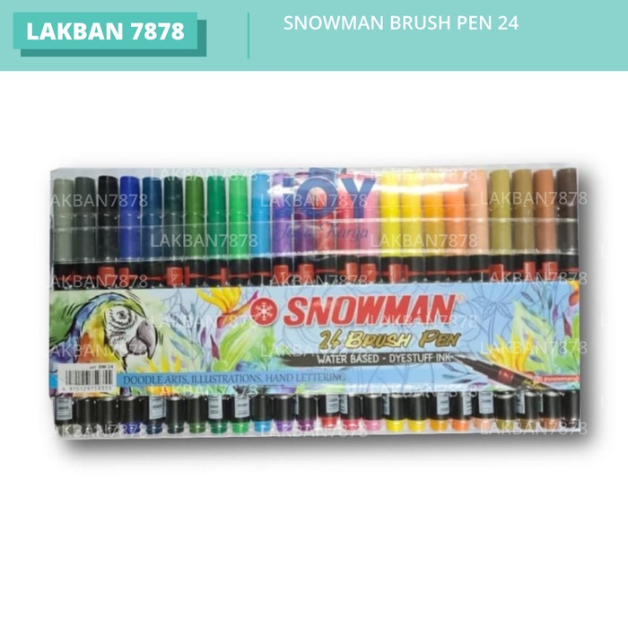 

Gaya Snowman Brush Pen 24 / Brushpen 24 Colour Kaligrafi Spidol Kuas