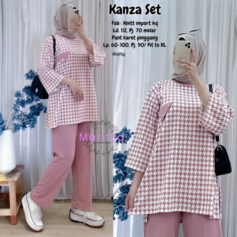 KANZA SET ORI MARITZA // SETELAN TUNIK JUMBO BEST SELLER ONE SET VIRAL