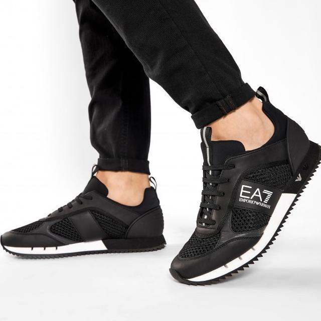SNEAKERS PRIA EMPORIO ARMANI EA7 TRAINERS BLACK ORIGINAL AUTHENTIC TISAANI5
