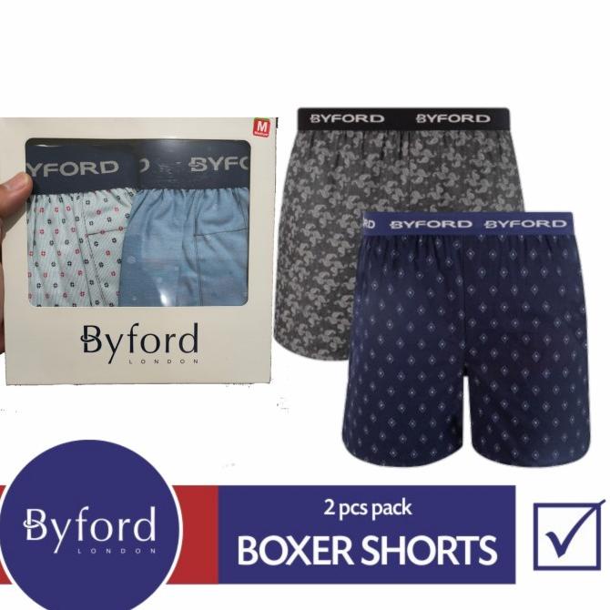 BYFORD LONDON CELANA DALAM PRIA BOXER COWOK WOVEN celana pendek santai
