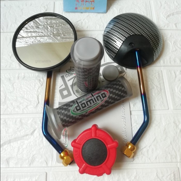 Spion Bulat Twotone + Handgrip + Tutup Tanki = Yamaha Fino 125. Kode Hv149