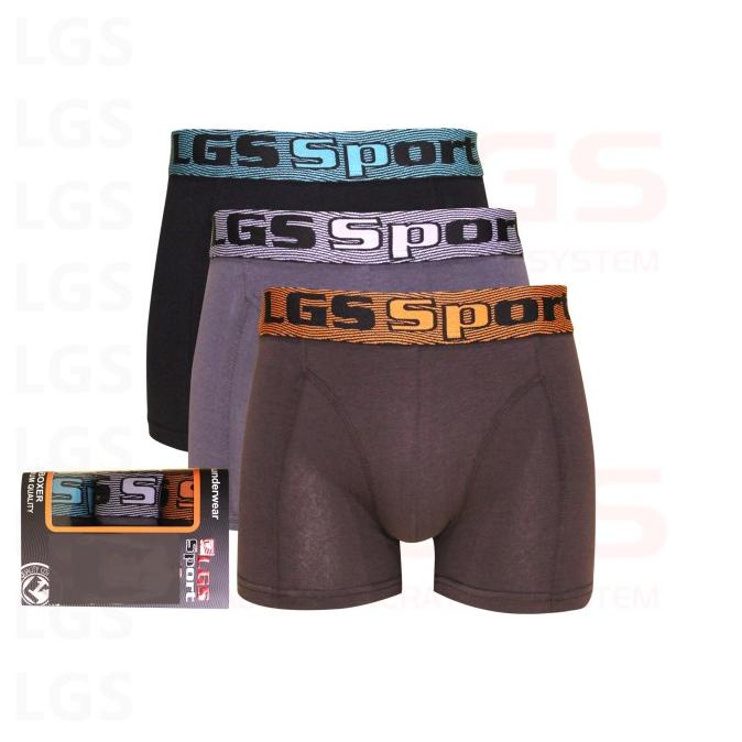 Celana Boxer Pria LGS Underwear Sport LGS 686 ISI 3 Pcs