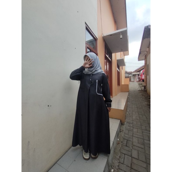 gamis bahan toyobo, gamis katun, gamis casual, gamis jumbo, gamis murah, gamis hitam