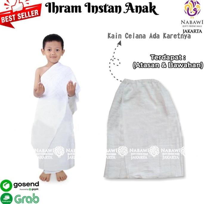 Kain Ihrom Anak Laki Laki Instan Baju Ihram Manasik Haji Anak SD