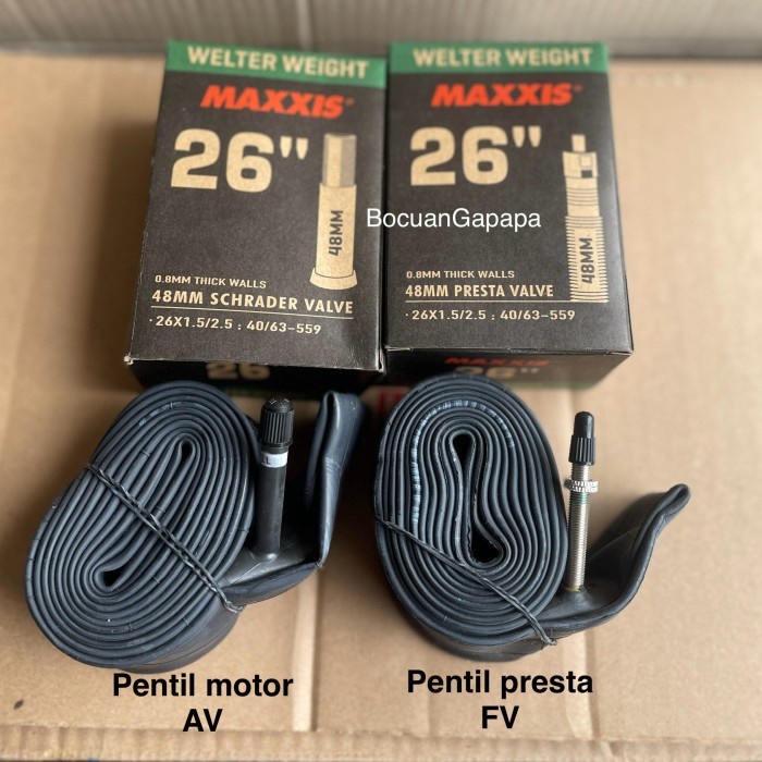 BAN DALAM SEPEDA MTB MAXXIS 26 X 1.50/2.50 PRESTA FV 48MM ORIGINAL