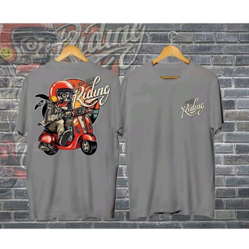KAOS ATASAN DEWASA MOTIF VESPA RIDDING LENGAN PENDEK KS-720