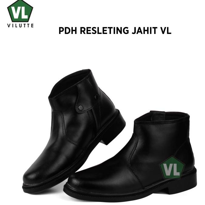 Sepatu PDH Resleting Sleting Dop Sepatu Security Satpam Polisi Polri