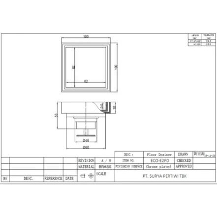 Smart Floor Drain TOTO ECO E2FD / ECO - E2 FD