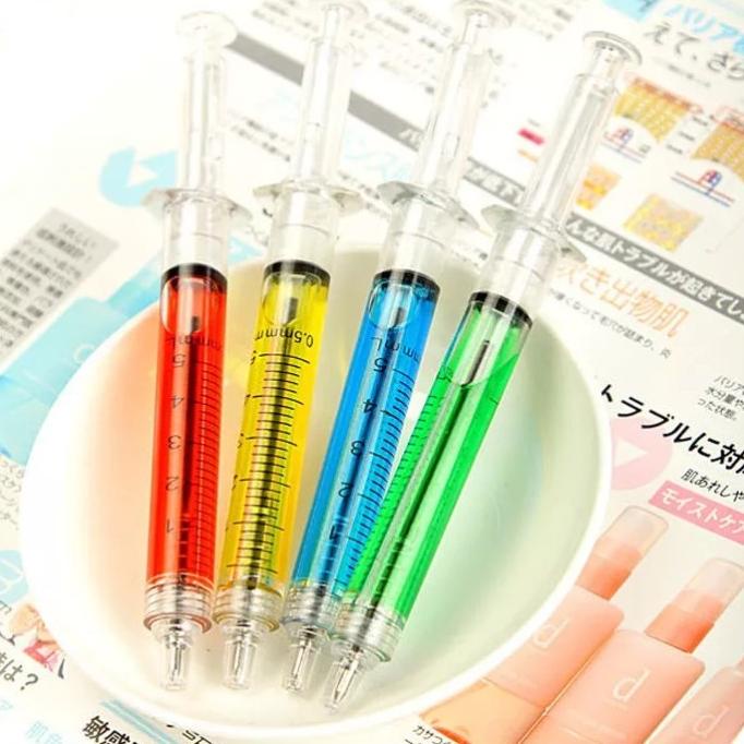 

Pulpen jarum suntik lucu korean syringe ballpoint pen souvenir