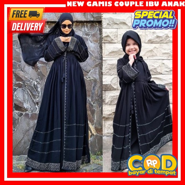 Baju Kondangan Wanita Kekiniaan Ibu Copel  Jumbo Senada Kakak Adik Bocil Gamis Terbaru 2023 Lebaran 