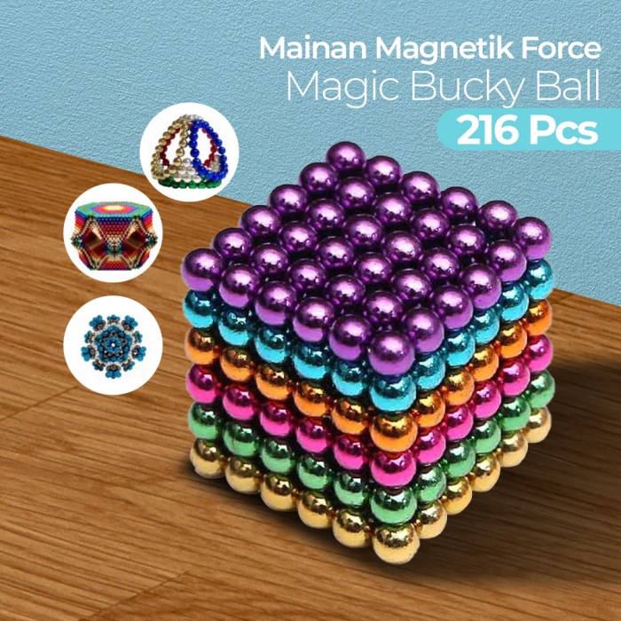 FMFIT Magnetic Ball Bola Magnet 216 Pcs 3mm Mainan Magnetic Stick Ball