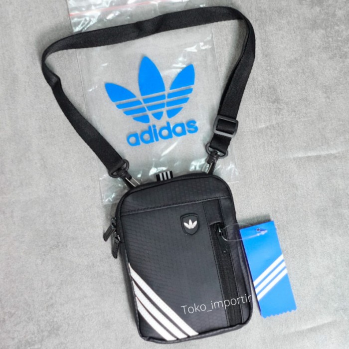 tas selempang pria Tas Slingbag Adidas Mini / Tas Selempang Pria Import Mirror ORI Unisex - Hitam mo