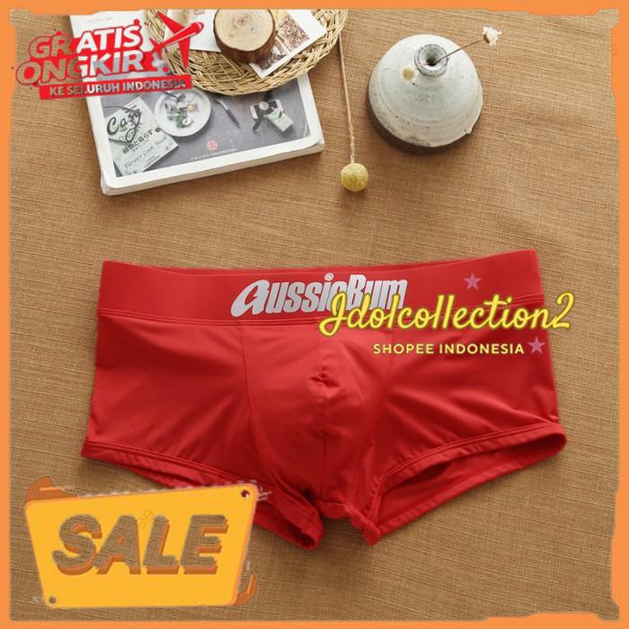 AUSSIEBUM MEN BOXER TRUNK PRIA CELANA DALAM BOXER PRIA RED M218R HIGHT CLASS PRODUK !!
