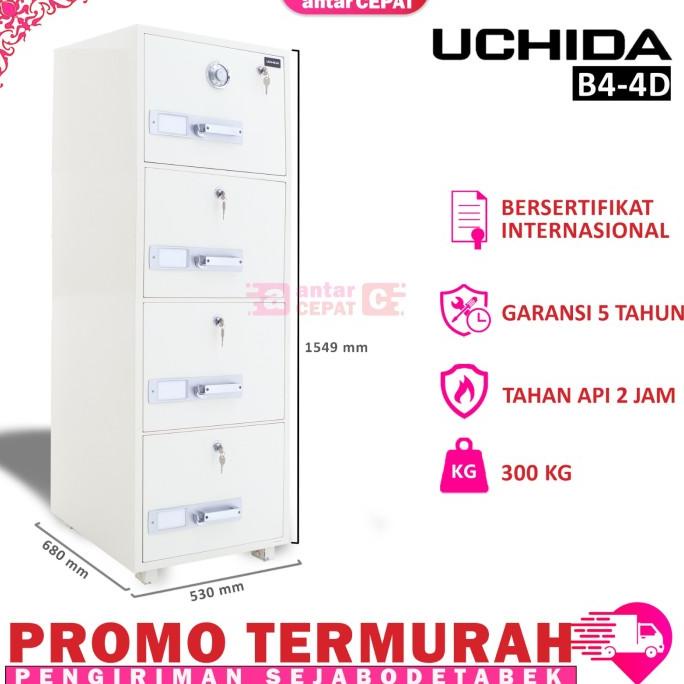 

filling cabinet Uchida B4-4D Brankas Brangkas 3 Laci tahan api - Kurir Toko
