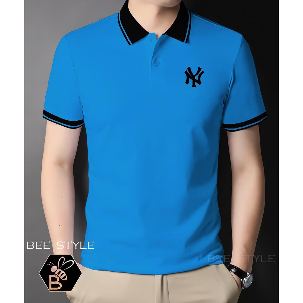Promo - Kaos Kerah Kombi Logo NY / Kaos Pria Logo NY / Polo Shirt Kerah Kombi