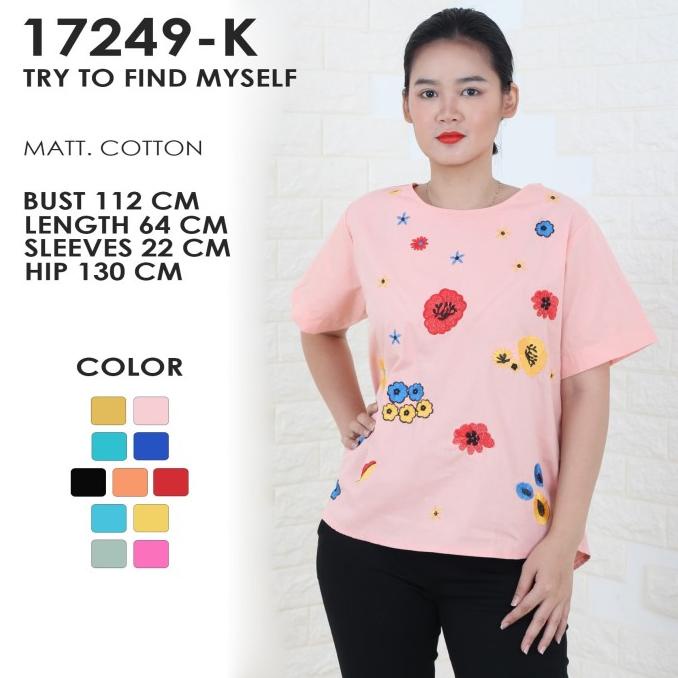 EX559 ATASAN JUMBO/KAOS IMPORT/BLUS IBU IBU/PAKAIAN MURAH WANITA/ 17249-K NEW