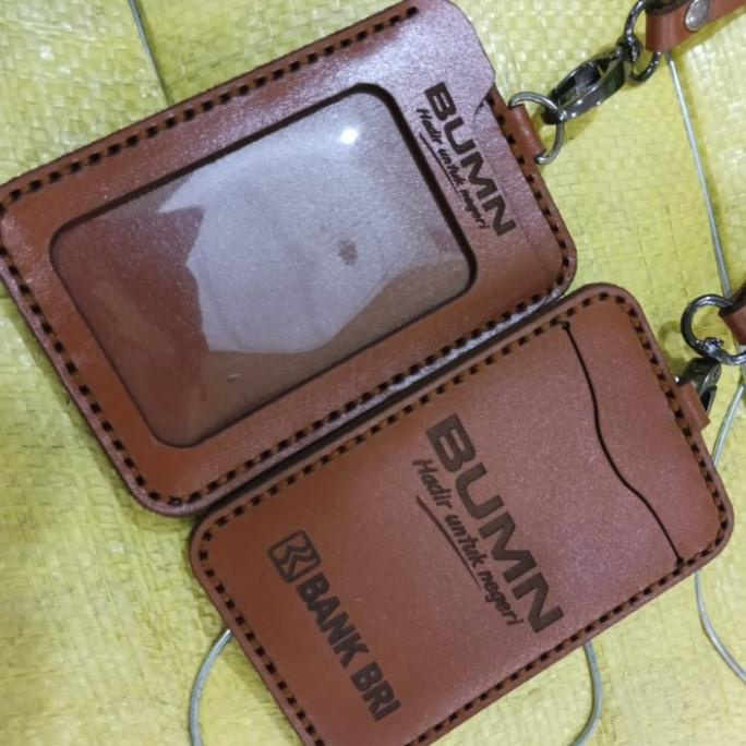 

best produk] holder kalung id card kulit asli BUMN Bank BRI