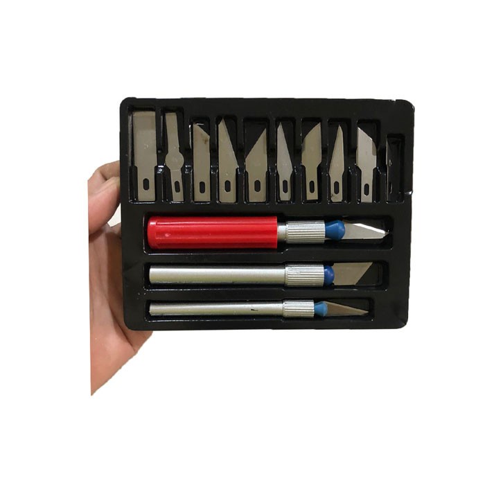 

Alat Ukir Pisau Set 13 pcs Crafting Art Knife 3 Handle Kayu