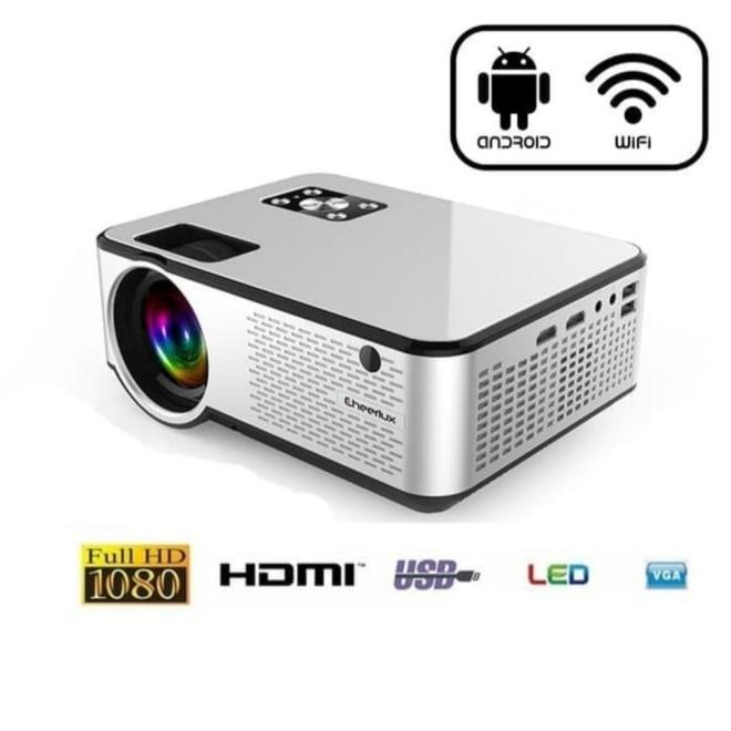 Cheerlux C9 Android Wifi Smart Proyektor 2800 Lumens With Tv Tunner