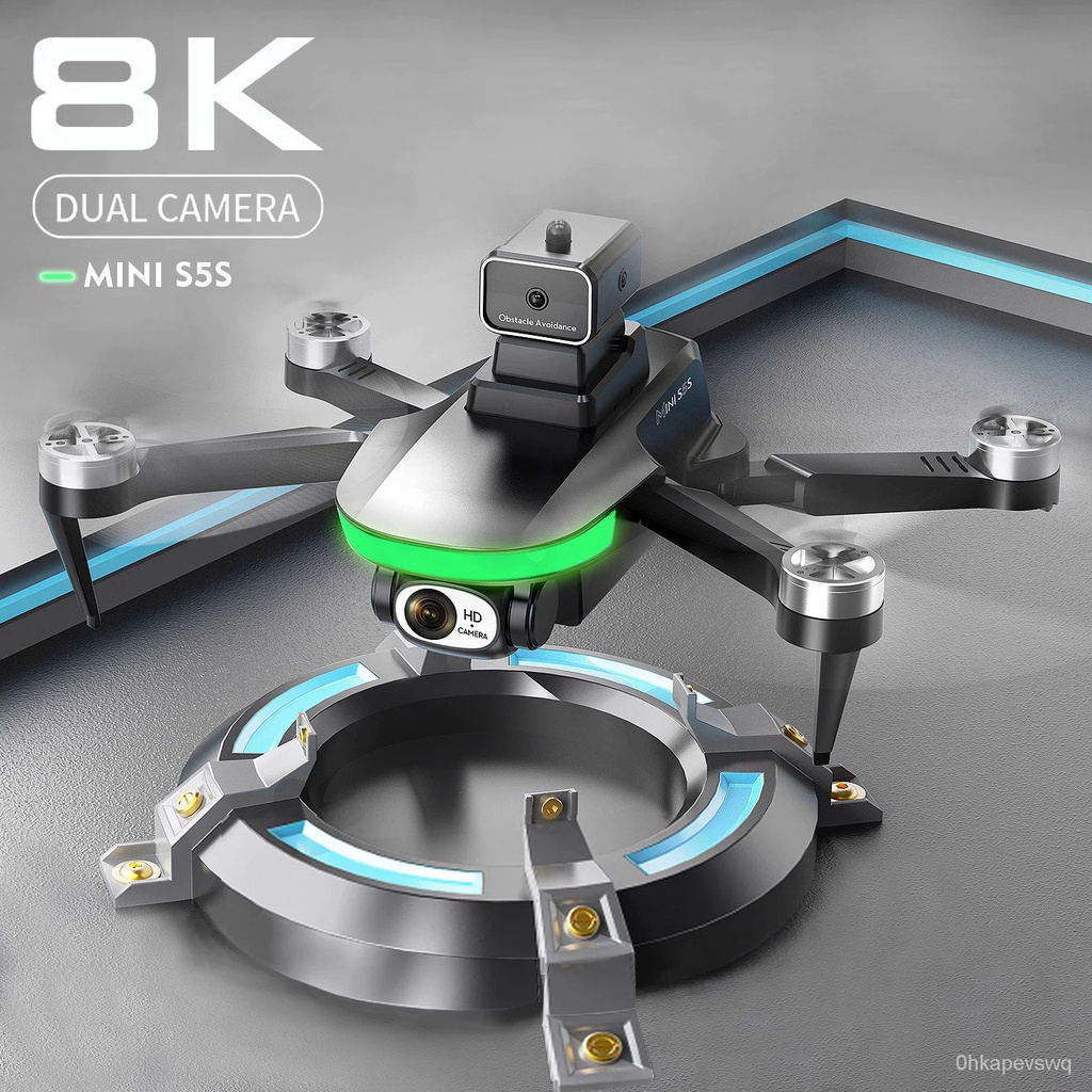 S5S Drone Mini 4K Kamera HD 8K Profesional, Pesawat Nirawak Kuadkopter Lipat Tanpa Brhless Udara Pen