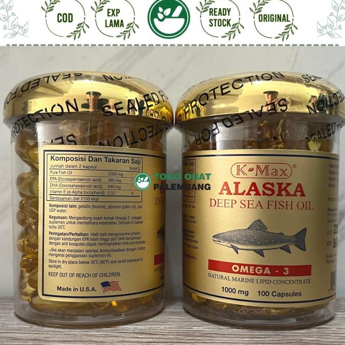 PROMO K-MAX ALASKA OMEGA 3 100' DEEP SEA FISH OIL TUTUP EMAS KMAX OMEGA-3