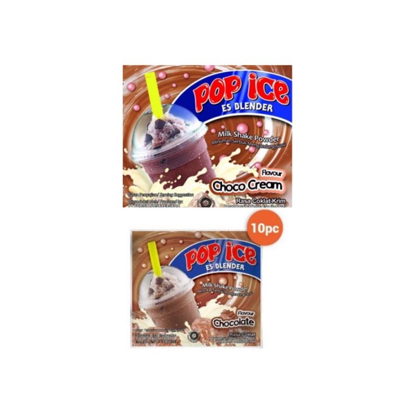 

Pop Ice Milk Shake Powder Cokelat Renceng - 10x25 gr