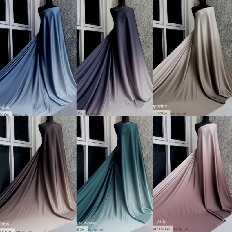 kain silk gradasi warna BARU / Armani silk / dua warna / kain gradasi / kain 2 warna