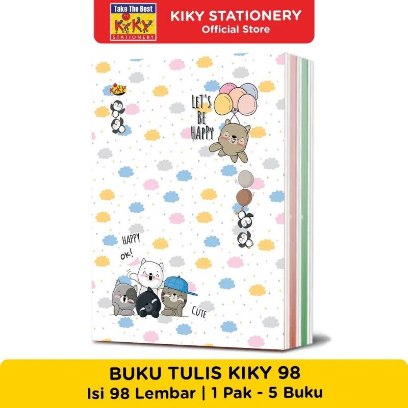 

(1Pack:5Pcs) KIKY Buku Tulis isi 98 LEMBAR Termurah! Best Seller / Buku Tulis Sekolah Kiky Berkualitas isi 98 Lembar 5 Buku / Buku Tulis Kiky Warna isi 5 buku