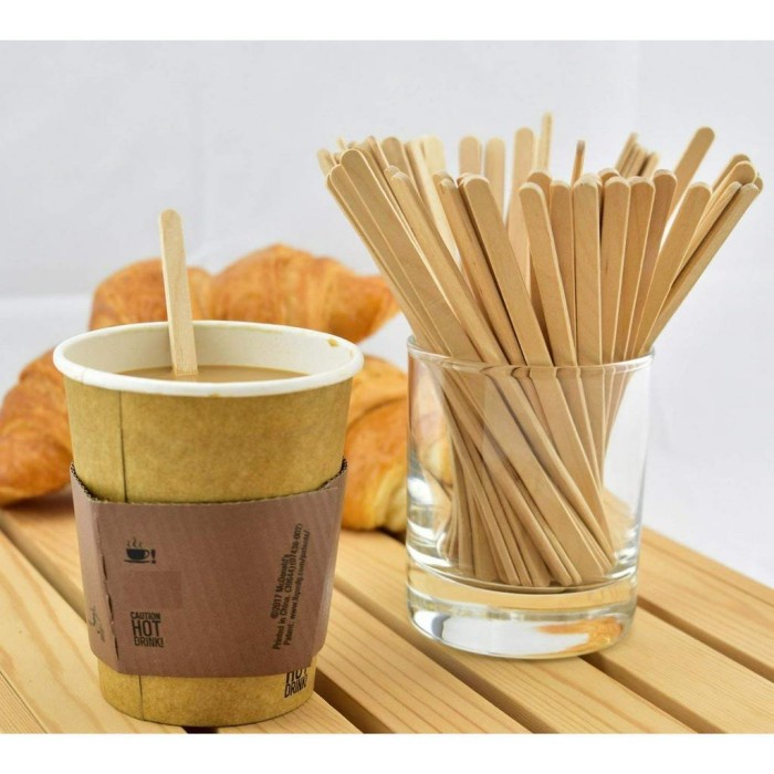 BAYAR DITEMPAT WOODEN COFFE STICKER - STIK PENGADUK MINUMAN KOPI HARGA PER 100PCS /TEKO