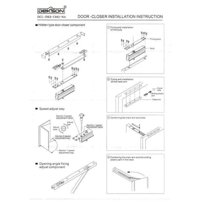 Door Closer Tanam Dekkson / Door Closer Concealed Dekkson 882 Na
