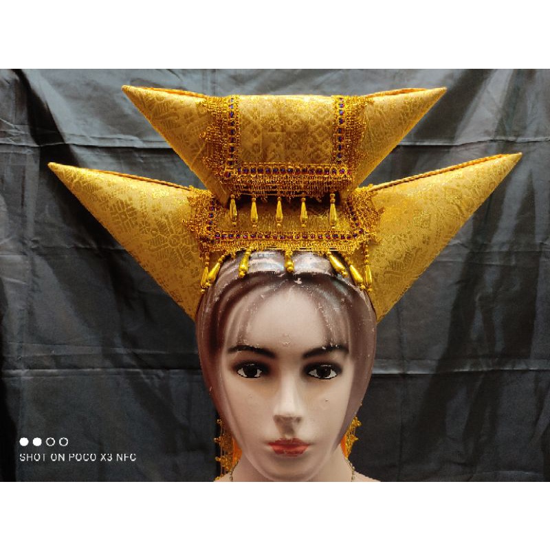 Tingkuluk Tanduk songket/Tanduk Songket Minang/Tanduk Songket Padang Model 2 tingkat tanduk minang