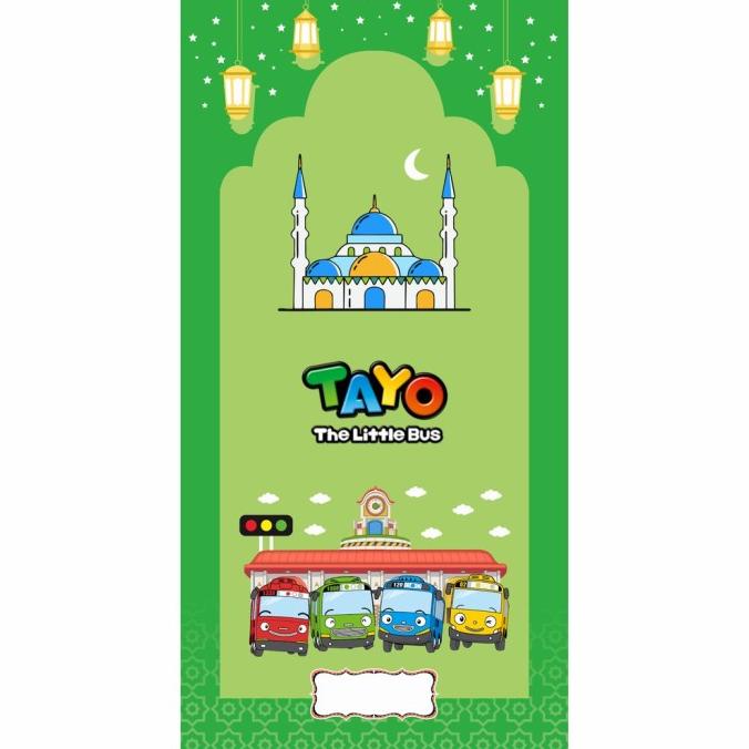 Sajadah Busa Gratis Custom Nama Tebal Anak Motif Karakter Bus Tayo