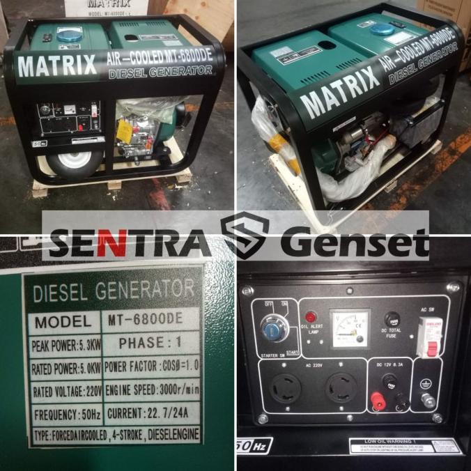 Siap Kirim Genset Diesel 5000 Watt 1 Phase. Matrix Mt6800De