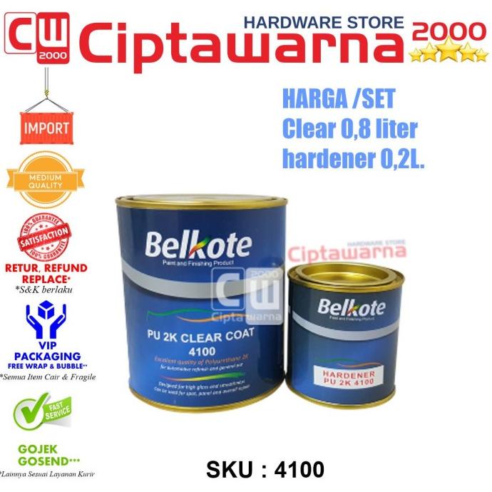 ~~~] Clear Belkote 4100 Gloss 1000ml 2K pernis Palembang