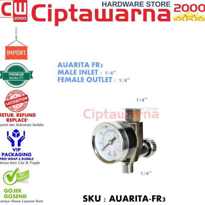 '+'+'+'+] AUARITA FR3 Mini Air Regulator Spray Gun Angin Udara 1/4"