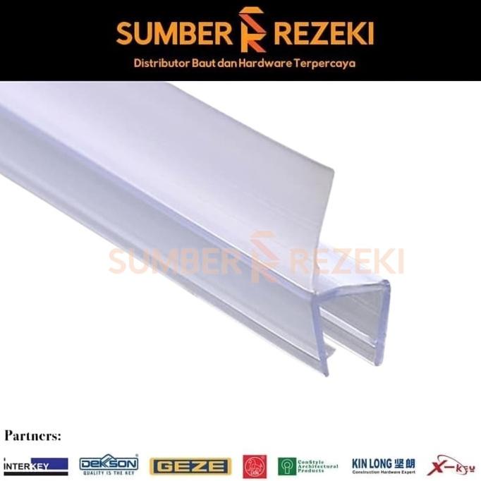 Waterseal Glass Clip Klip Seal Pintu Kaca Model Sirip H