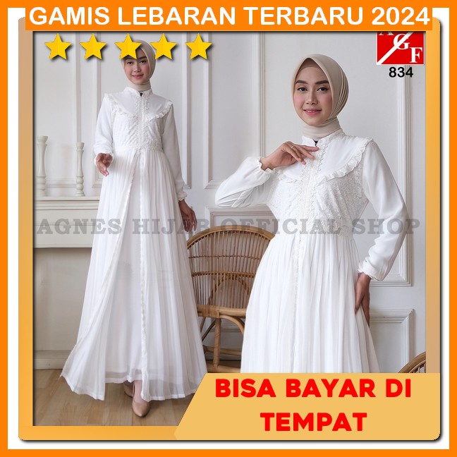 Baju Umroh Wanita Premium Baju Haji Warna Ptih Gamiz Wnita Muslim Gamis Lebaran 2024 Terbaru Putih A