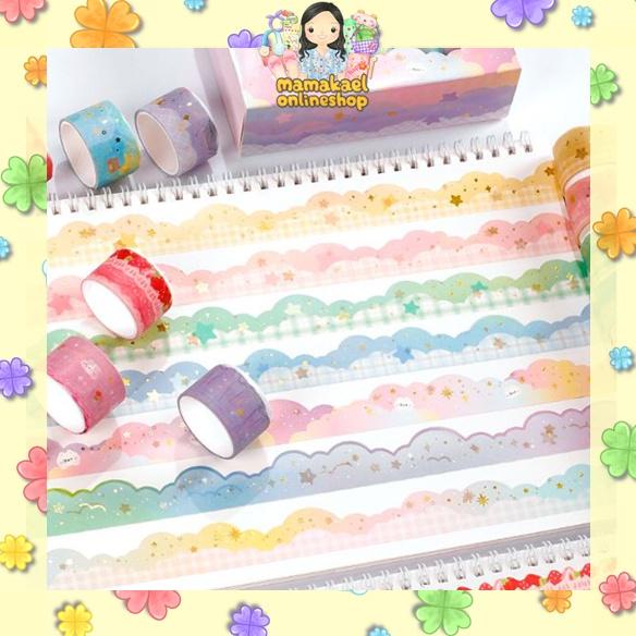 

Terbaru 1 set 10 pcs Washi tape dreamy wave paper tape awan lucu cute kawai aesthetic DIY journaling MK1372 BisaCOD