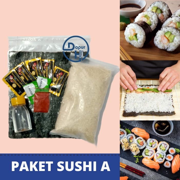 

Paket Bahan Sushi Lengkap 10 Porsi Halal , Bambu, Shoyu, Cuka