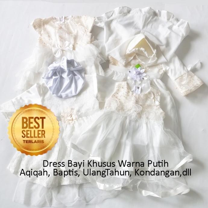 COD Baju Bayi Warna Putih 0 6 Bulan Perempuan Gamis Aqiqah 6 12 Bulan