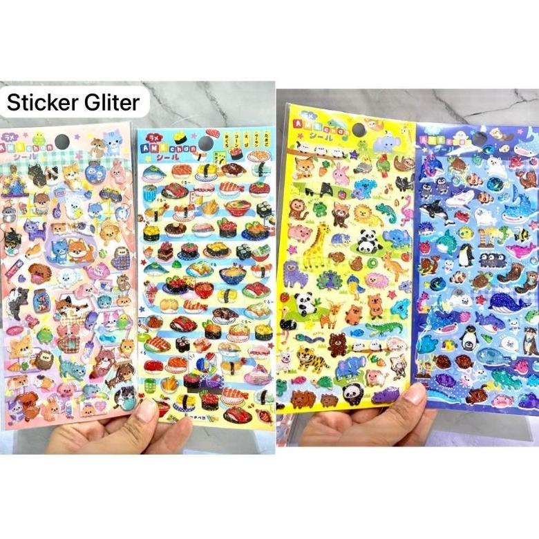 

Stiker Sticker timbul 3D glitter anak motif aesthetic aestetik estetik lucu