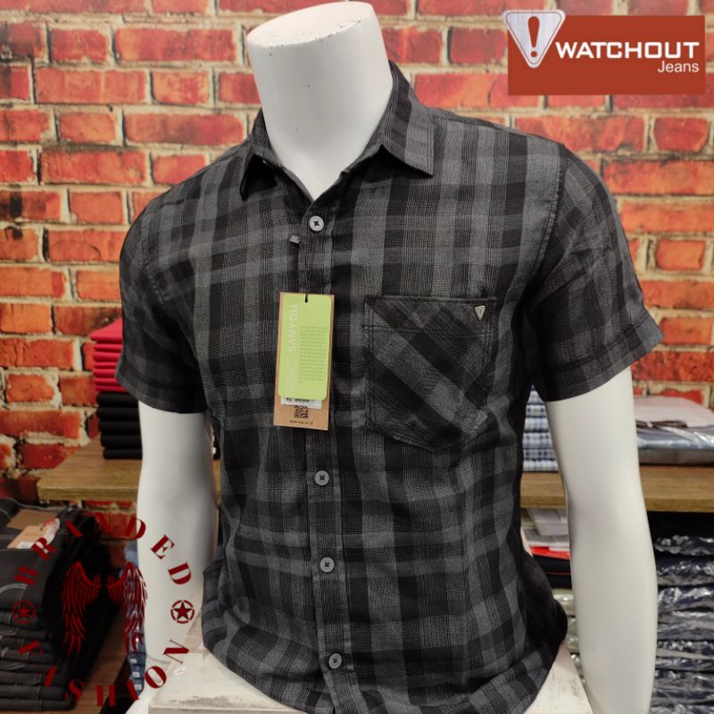WATCHOUT JEANS KEMEJA LENGAN PENDEK JS502330101 BLACK